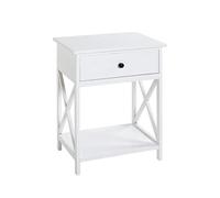 HAKU Table d'appoint Blanc, MDF - Dim.: L 46 cm x H 60 cm x P 35 cm, Style: Scandinavian
