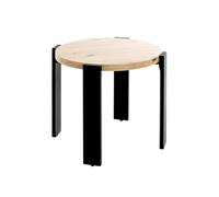 HAKU Table d'appoint chêne Clair, Noir, MDF, Métal - Dim.: H 46 x Ø 50 cm, Style: Moderne