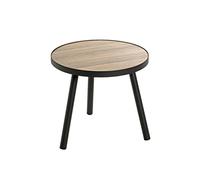 HAKU Table d'appoint Qanaq MDF métal H 36 cm Ø 40 cm Style moderne Noir & chêne