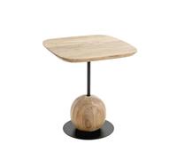HAKU Table d'appoint en Bois Massif d'acacia, métal Noir, Tube d'acier, Table Basse, Table de Salon - Dimensions : L 45 x H 50 x P 45 cm Style : Urban Collective