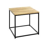 HAKU Table d'appoint chêne bois massif métal noir 45 cm style moderne