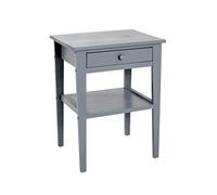 HAKU Table d'appoint en Bois Massif Gris avec tiroir et étagère, Table Basse en Bois - Dimensions : L 46 x H 60 x P 35 cm Style : Traditionnel