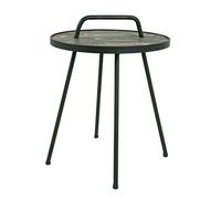HAKU Table d'appoint en Bois Massif Rond Vintage, piètement métallique Marron, Table Basse Ronde - Dimensions : H 65 x Ø 50 cm Style : Industriel