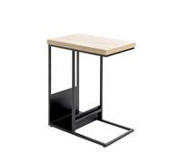 HAKU Table d'appoint en chêne Clair et Noir, MDF et métal, Petite Table Basse - Dimensions : L 30 x H 60 x P 50 cm Style : Moderne