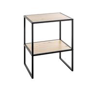 HAKU Table d'appoint en chêne Clair et Noir, Plateau en MDF, Structure en métal, Petite Table Basse - Dimensions : L 45 x H 60 x P 35 cm Style : Moderne