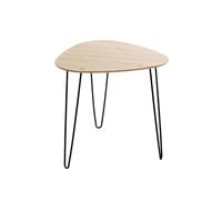 HAKU Table d'appoint en chêne Clair et Noir, Plateau en MDF, Structure métallique, Petite Table Basse - Dimensions : L 48 x H 48 x P 48 cm Style : Moderne