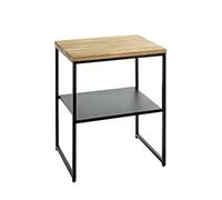 HAKU Table d'appoint en chêne Massif et métal Noir, Table Basse en Bois - Dimensions : L 45 x H 60 x P 35 cm Style : Moderne