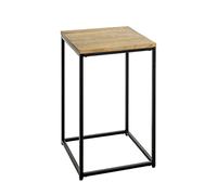 HAKU Table d'appoint chêne – Noir, bois massif et métal, L35×H60×P35 cm, style moderne