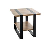 HAKU Möbel Table d'appoint chêne noir métal 45×45×45 cm panneaux alvéolaires – moderne