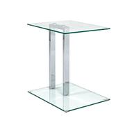 HAKU Möbel Table d'appoint métal chromé Verre trempé 8 mm L45×H50×P35 cm Style moderne