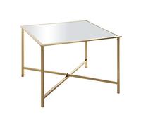 HAKU Table d'appoint en métal doré, Miroir 5 mm, Table de Salon carrée - Dimensions : L 60 x H 45 x P 60 cm Style : Art déco