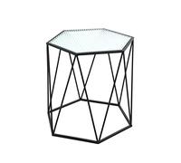 HAKU Table d'appoint en métal Noir, Table Basse avec Verre trempé de 5 mm - Dimensions : L 46 x H 46 cm x P 40 cm Style : Moderne