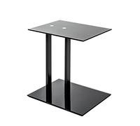 HAKU Table d'appoint en métal Noir, Table Basse avec Verre trempé de 8 mm - Dimensions : L 45 x H 50 x P 35 cm Style : Moderne