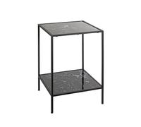 HAKU Table d'appoint, Noir, marbre synthétique et métal, Table Basse - Dimensions : L 40 x H 60 x P 40 cm Style : Art déco