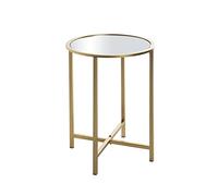 HAKU Table d'appoint Or, métal, Miroir - Dim.: H 53 cm x Ø 39 cm, Style: Art Deco