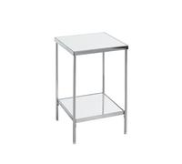 HAKU Table d'appoint, Pieds en métal chromé réglables, Plateau Miroir 5 mm, Table de Salon carrée - Dimensions : L 28 x H 46 x P 28 cm Style : Art déco