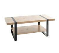 HAKU Table d'appoint rectangulaire, Petite Table Basse comme Table de canapé en Panneau de Particules chêne Clair et métal Noir Dimensions : L 120 × H 45 × P 60 cm, Style : Moderne