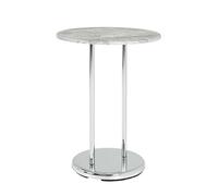 HAKU Table d'appoint Optique béton chromé MDF métal H 55 cm Ø 40 cm style moderne