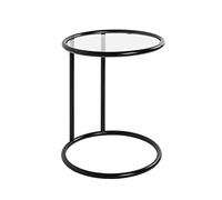 HAKU Möbel Table d'appoint Noir, métal, Verre trempé - Dim.: H 55 cm x Ø 45 cm, Style: Modern