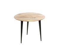 HAKU Table d'appoint Ronde en Bois Massif d'acacia avec piètement en métal Noir, Table Basse Ronde - Dimensions : H 41 x Ø 50 cm Style : Moderne