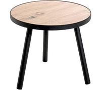 HAKU Table d'appoint Miranda ronde - Chêne clair et noir, MDF et métal - H 37 x Ø 40 cm
