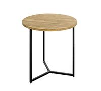 HAKU Table d'appoint chêne noir en bois massif et métal H52 x Ø50 cm – style moderne