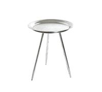 HAKU Table d'appoint Ronde en métal argenté - Petite Table Basse Ronde - Dimensions : H 47 x Ø 38 cm - Style : Moderne