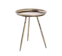 HAKU Table d'appoint Ronde en métal Bronze, Petite Table Basse Ronde - Dimensions : H 54 x Ø 44 cm Style : Moderne