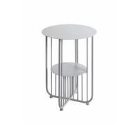 HAKU Table d'appoint Ronde en métal Gris Froid - Petite Table Basse Ronde - Dimensions : H 49 x Ø 36 cm - Style : Moderne