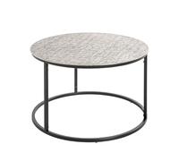 HAKU Table d'appoint Ronde en métal Noir et Argent, Petite Table Basse Ronde - Dimensions : H 37 x Ø 59 cm, Style : Moderne