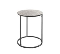 HAKU Table d'appoint Ronde en métal Noir et Argent, Petite Table Basse Ronde - Dimensions : H 52 x Ø 41 cm Style : Moderne