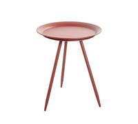 HAKU Table d'appoint Ronde en métal Rouge, Petite Table Basse Ronde - Dimensions : H 47 x Ø 38 cm Style : Moderne