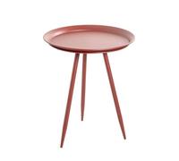 HAKU Table d'appoint Ronde en métal Rouge, Petite Table Basse Ronde - Dimensions : H 54 x Ø 44 cm Style : Moderne