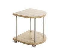 HAKU Table d'appoint sur roulettes, chêne Clair, Gris Cachemire, Plateau en MDF, Structure en métal, desserte à roulettes - Dimensions : L 40 x H 45 x P 40 cm Style : Moderne