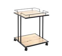 HAKU Table d'appoint sur roulettes, chêne Noir, Plateau en MDF mélaminé, Structure en métal, Petite Table Basse - Dimensions : L 45 x H 60 x P 45 cm Style : Moderne
