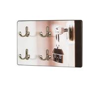 HAKU Tableau à clés Optique INOX, Motif, MDF, métal - Dim.: L 30 cm x H 21 cm x P 5 cm, Style: Modern