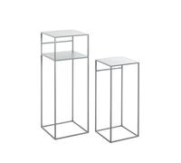 HAKU Tables d'appoint, Lot de 2, Gris, métal, Petites Tables Basses - Dimensions : L 26/30 x H 63/85 x P 26/30 cm Style : Moderne