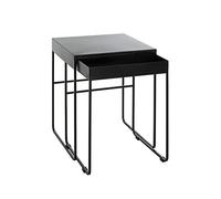 HAKU Tables d'appoint, Lot de 2, métal Noir, Petites Tables Basses - Dimensions : L 39/42 x H 51/54 x P 39/42 cm Style : Moderne