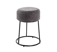 HAKU Tabouret Anthracite, Noir, MDF, métal - Dim.: H 46 cm x Ø 30 cm, Style: Art Deco