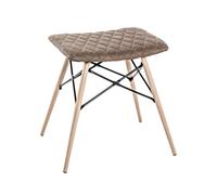 HAKU Tabouret Marron, hêtre, Noir, Tissu synthétique Aspect Cuir, métal - Dim.: L 48 cm x H 47 cm x P 40 cm, Style: Modern