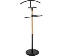 HAKU Valet de chambre Chambre à coucher Hêtre noir Bois massif Métal Valet multifonctionnel Multicolore - Dimensions : L 47 x H 112 x P 29 cm, Style : Moderne
