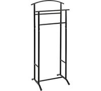 HAKU Valet de chambre en métal noir, tube d'acier, valet multifonctionnel noir - Dimensions : L 48 x H 107 x P 36 cm, Style : Moderne