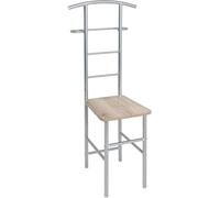 HAKU Valet de chambre sous forme de chaise Valet multifonctionnel Assise en aluminium, chêne, MDF Métal - Dimensions : L 46 x H 109 x P 46 cm, Style : Moderne