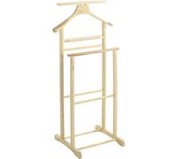 HAKU Valet de chambre, valet multifonctionnel, naturel, bois massif - Dimensions : L 47 x H 102 x P 36 cm, Style : Traditionnel