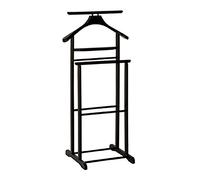 HAKU Valet de chambre, valet multifonctionnel, noir, bois massif - Dimensions : L 47 x H 102 x P 36 cm, Style : Traditionnel