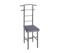 HAKU valet de nuit avec assise anthracite en métal, dimensions : L 46 x H 109 x P 46 cm, style moderne