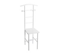 HAKU valet de nuit avec assise blanche en métal, dimensions : L 46 x H 109 x P 46 cm, style moderne