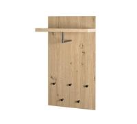HAKU Warderobe Murale chêne Clair, Noir, MDF, Métal - Dim.: L 48 x H 90 x P 31 cm, Style: Moderne