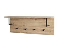 HAKU Warderobe Murale chêne Clair, Noir, MDF, Métal - Dim.: L 80 x H 30 x P 20 cm, Style: Moderne