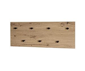 HAKU Warderobe Murale chêne Clair, Noir, MDF, Métal - Dim.: L 80 x H 30 x P 5 cm, Style: Moderne